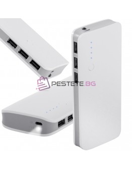 Външна батерия 10000mah 3x USB и LED фенерче